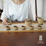 【陸寶LOHAS】力爭上游茶組-大地色 一壺一海六杯 經典蒸籠造型 中式藝術之美