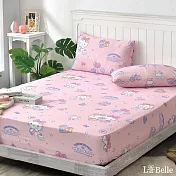 義大利La Belle《Sanrio-HELLO KITTY 生日派對》加大超COOL超涼感床包枕套組+抑菌可水洗舒柔枕1入(超值組合)