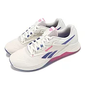 Reebok 訓練鞋 Nano X4 女鞋 米白 藍 粉 支撐 緩衝 穩定 交叉訓練 運動鞋 100074188