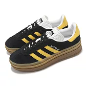 adidas 休閒鞋 Gazelle Bold W 女鞋 黑 黃 麂皮 厚底 增高 三條紋 愛迪達 IE0422 22.5cm BLACK/YELLOW