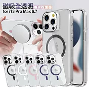 CITY BOSS for iPhone 13 Pro Max 6.7 磁吸全透明軍規保護殼  灰色
