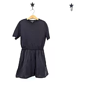 TiDi × ViF 大女童黑色針織拼接洋裝/長版上衣 120CM 黑色