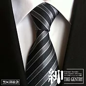 『紳-THE GENTRY』經典紳士商務休閒男性領帶  -黑灰斜紋款