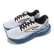 Brooks 慢跑鞋 Glycerin GTS 21 男鞋 白 藍 回彈 輕量 甘油系列 運動鞋 1104201D158