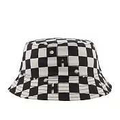 COACH 棋盤格圖案棉質漁夫帽 XS-S (奶油白/黑色)