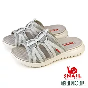 【SNAIL蝸牛】女 女大尺碼 拖鞋 網布 厚底 超輕量 透氣 彈力 EU36 灰色