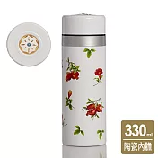 《乾唐軒活瓷》吉星石榴花開保溫杯 / 鎏金 / 雪花白 330ml 無 雪花白