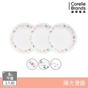 【美國康寧 CORELLE】6吋平盤三入組- 陽光橙園
