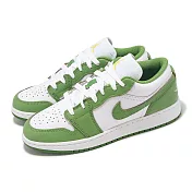 Nike 休閒鞋 Air Jordan 1 Low SE BG 大童 女鞋 白 綠 Chlorophyll  HF4779-100