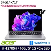 【Acer】宏碁 Swift GO SFG14-71T-70D9 14吋/i7-13700H/16G/512G SSD/Win11/ 觸控輕薄筆電