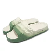 adidas 拖鞋 Adilette 22 男鞋 女鞋 白 綠 漸層 一體式 地形圖 涼拖鞋 愛迪達 IF3674