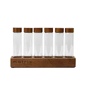 【Matrix】胡桃木蓋咖啡豆玻璃試管密封儲存罐 6入組