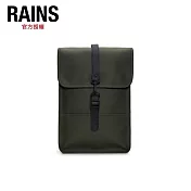 RAINS Backpack Mini W3 經典防水小型雙肩背長型背包(13020) Green/Navy Green