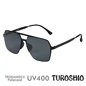 Turoshio太空尼龍偏光太陽眼鏡 雷朋多角雙槓 嵌入式鏡片 J8043 C1 灰片