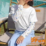 【iSFun】可愛童趣*夏季遮陽冰絲透氣涼感兒童防曬袖套/ 白底黃鴨