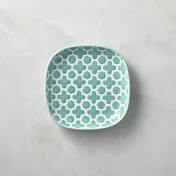 石丸波佐見燒 - 摩洛哥花磚圓角盤(小) - 藍綠