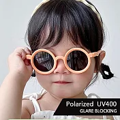 【SUNS】兒童偏光太陽眼鏡 韓版ins圓框墨鏡 彈力壓不壞材質  寶麗來鏡片 抗UV400 S11 橙橘色