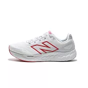 New Balance FRESH FOAM 男 慢跑鞋 白紅-M680LC8-2E US9.5 白色