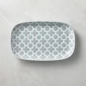 石丸波佐見燒 - 摩洛哥花磚長方盤 - 淺灰