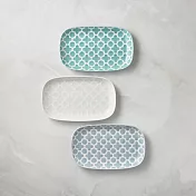 石丸波佐見燒 - 摩洛哥花磚長方盤 - 任選2件組 - 藍綠+藍綠