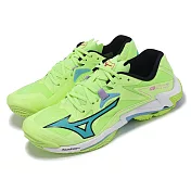 Mizuno 排球鞋 Wave Lightning Z8 男鞋 螢光綠 藍 抓地 輕量 室內運動 羽排鞋 美津濃 V1GA2400-11