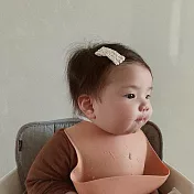 BabyPark 韓國嬰兒矽膠圍兜 吃飯圍兜 安全無毒 橙紅色