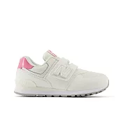 New Balance 574 系列 中大童 休閒鞋 白粉-PV5742BA-W 18.5 白色