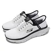 Skechers 休閒鞋 D Lux Walker 2.0-Rezinate Slip-Ins 男鞋 白 黑 套入式 232446WBK