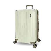 DF travel - 佛羅倫薩 ABS耐磨附杯架TSA內崁式海關密碼鎖 USB 雙排靜音飛機輪24吋行李箱-共4色 白色