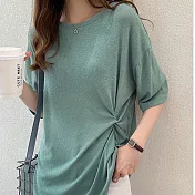 【BJ COLLECTION】日系設計師款抓皺上衣 BJC30011  F 綠色