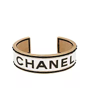 CHANEL 經典標誌及編織外框寬手鐲_展示品 (白色/黑色)