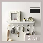 CS22 烤漆工藝托盤六鉤免打孔磁吸收納置物架-2入 兩色各一