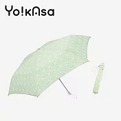 【Yo!kAsa】防曬日系花漾手開折傘(三色任選) 淺綠