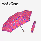 【Yo!kAsa】繽紛色彩 可愛魚點 晴雨手開傘(三色任選) 桃紅