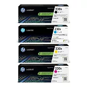 HP 【1黑3彩】原廠高容量彩色四色碳粉匣230X (W2300X/W2301X/W2302X/W2303X)