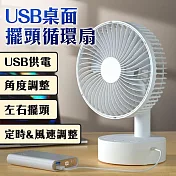 [野一夏] USB擺頭循環小風扇｜桌上型風扇 嬰兒風扇 靜音風扇四檔×定時風量 辦公室迷你風扇