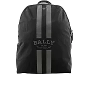 BALLY On The Go Round 條紋尼龍後背包(贈收納袋) (黑色)