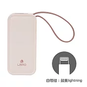 LaPO 20W雙向快充二合一充電器 5000mAh行動電源 WT-06 奶茶(蘋果Lightning)