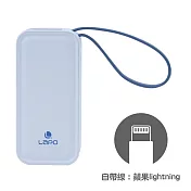 LaPO 20W雙向快充二合一充電器 5000mAh行動電源 WT-06 水藍(蘋果Lightning)