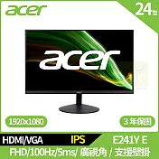 Acer E241Y E 24型IPS 100Hz電競螢幕(IPS,FHD,HDMI,VGA,16:9,100Hz)