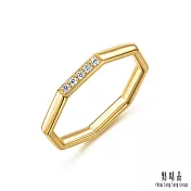 【點睛品】Daily Luxe  簡約八角形 18K黃色金鑽石戒指 港圍9