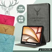 二代筆槽版 VXTRA 2025/2024 iPad Air 13吋 共用 北歐鹿紋平板立架皮套 保護套 蒂芬藍綠