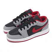 Nike 休閒鞋 Air Jordan 1 Low GS 大童 女鞋 灰 紅 AJ1 經典 運動鞋 553560-060