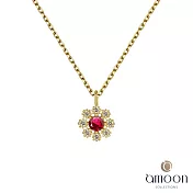 amoon 韓情脈脈系列  紅顏 K金鑽石項鍊