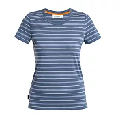 【icebreaker 紐西蘭】女 Wave Cool-Lite™ 圓領短袖上衣-150- L 藍/水藍/白條紋