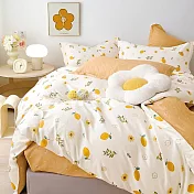 《DUYAN 竹漾》台灣製 精梳純棉雙人床包三件組 / 向暘檸日