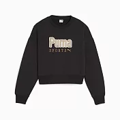 PUMA  流行系列P.Team寬鬆圓領衫-黑-62431801 XS 黑色