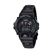 DIGITEC 數碼科技 DG-5198 時尚 運動風 個性 日期星期顯示 鬧鈴 LED背光 電子錶 黑藍