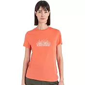 【icebreaker紐西蘭】女 Tech Lite III 圓領短袖上衣(光輝景致)-150- L 珊瑚橘粉