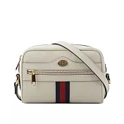 GUCCI GG Ophidia 藍紅織帶牛皮迷你斜背包 (白色)